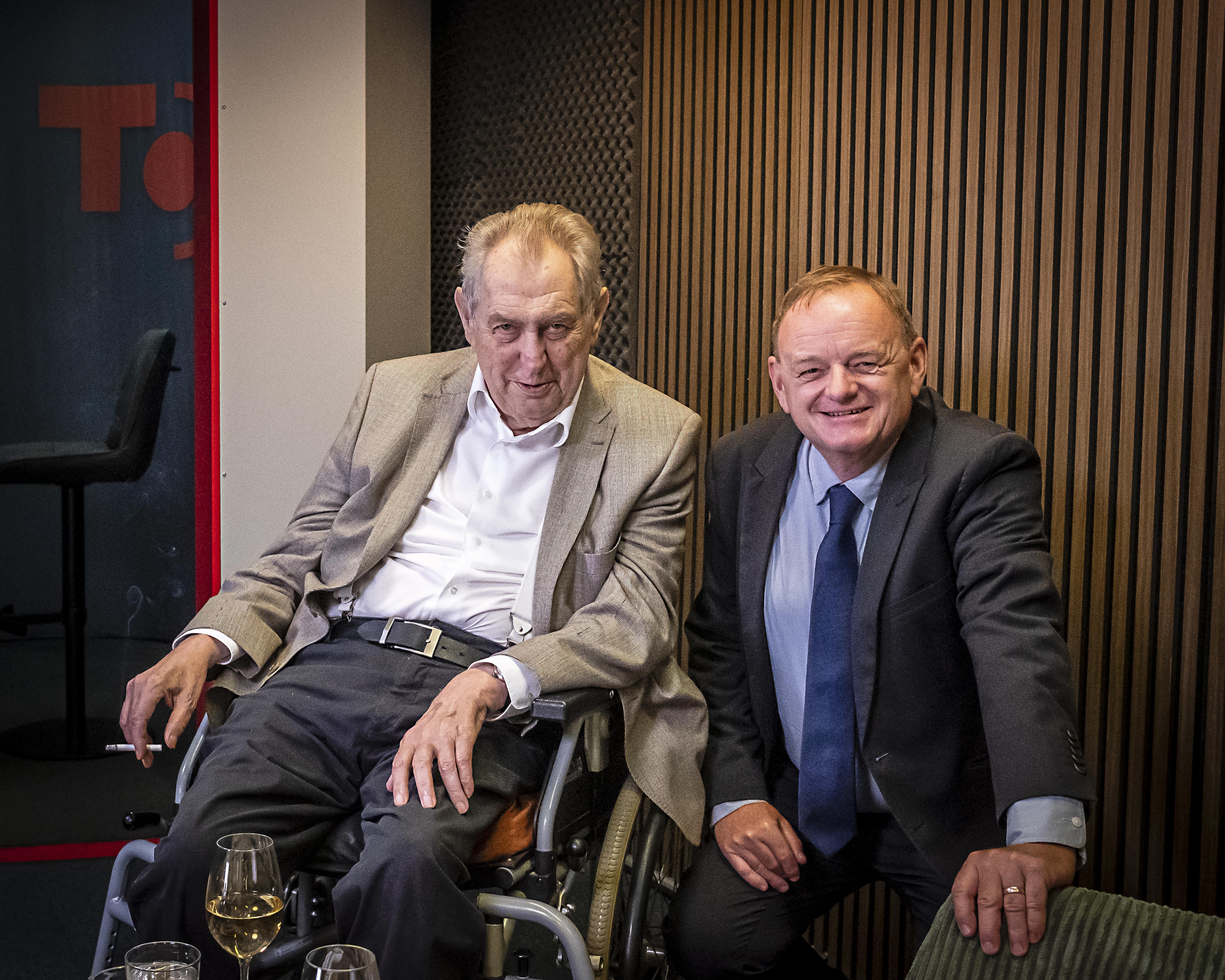 Prezident Zeman s Markem Stonišem v redakci Deníku TO