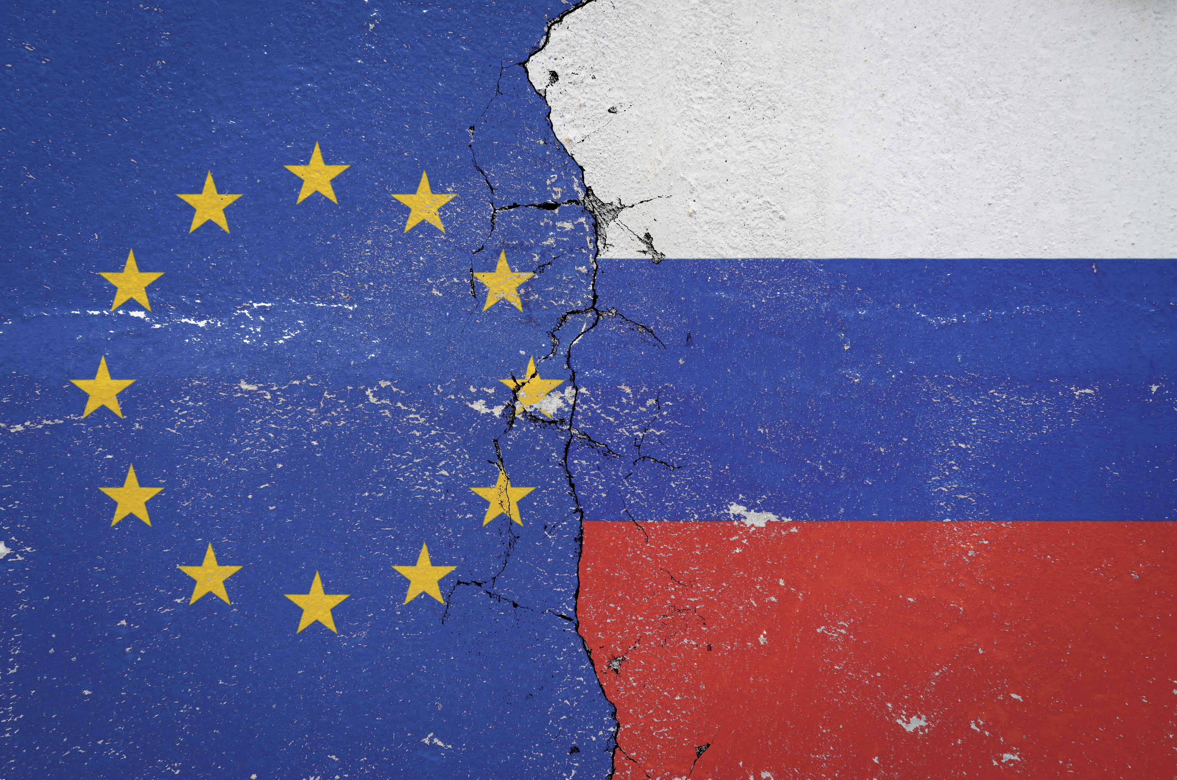 Vlajky EU a Ruska