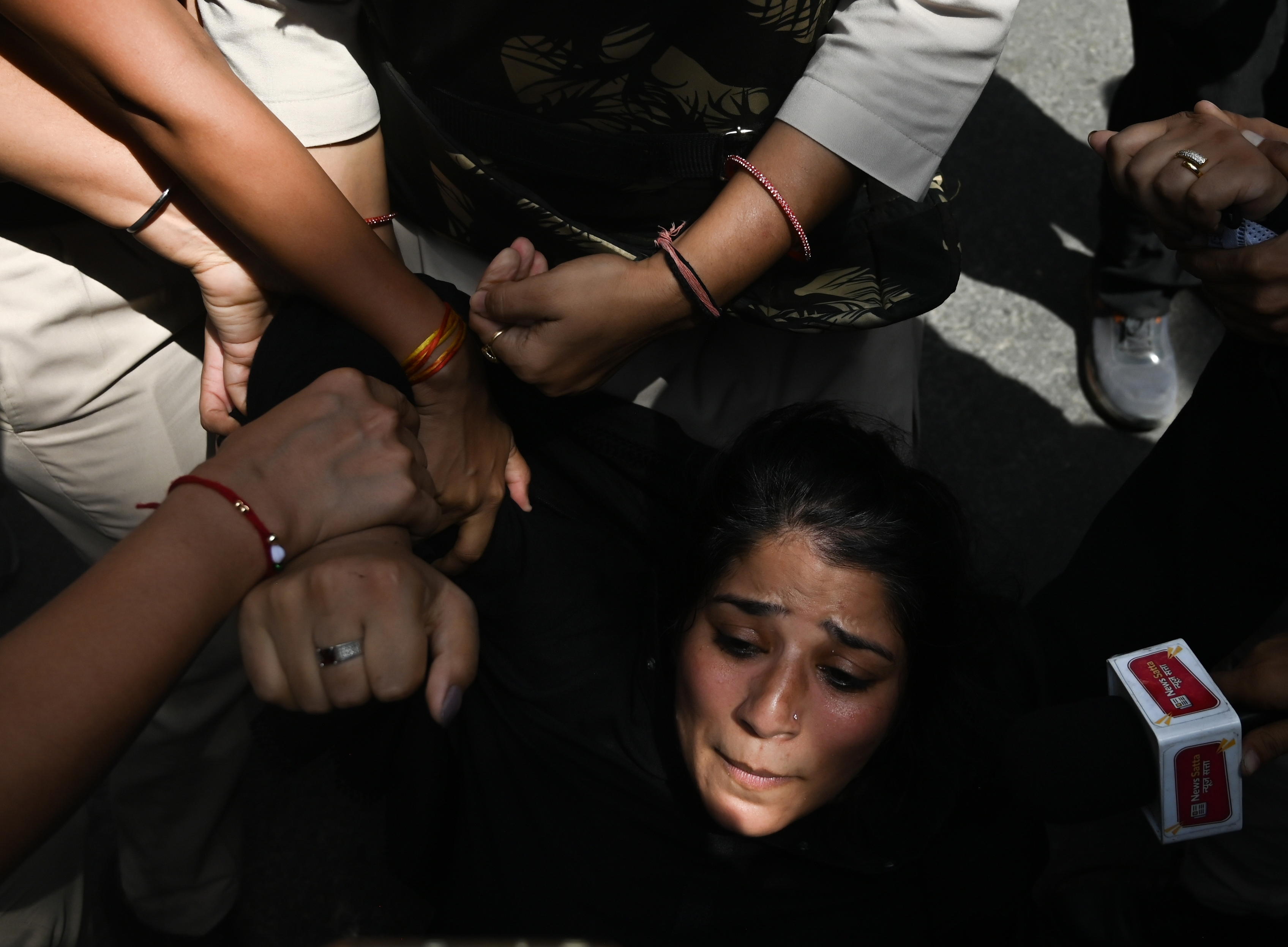 Demonstrantka v Indii